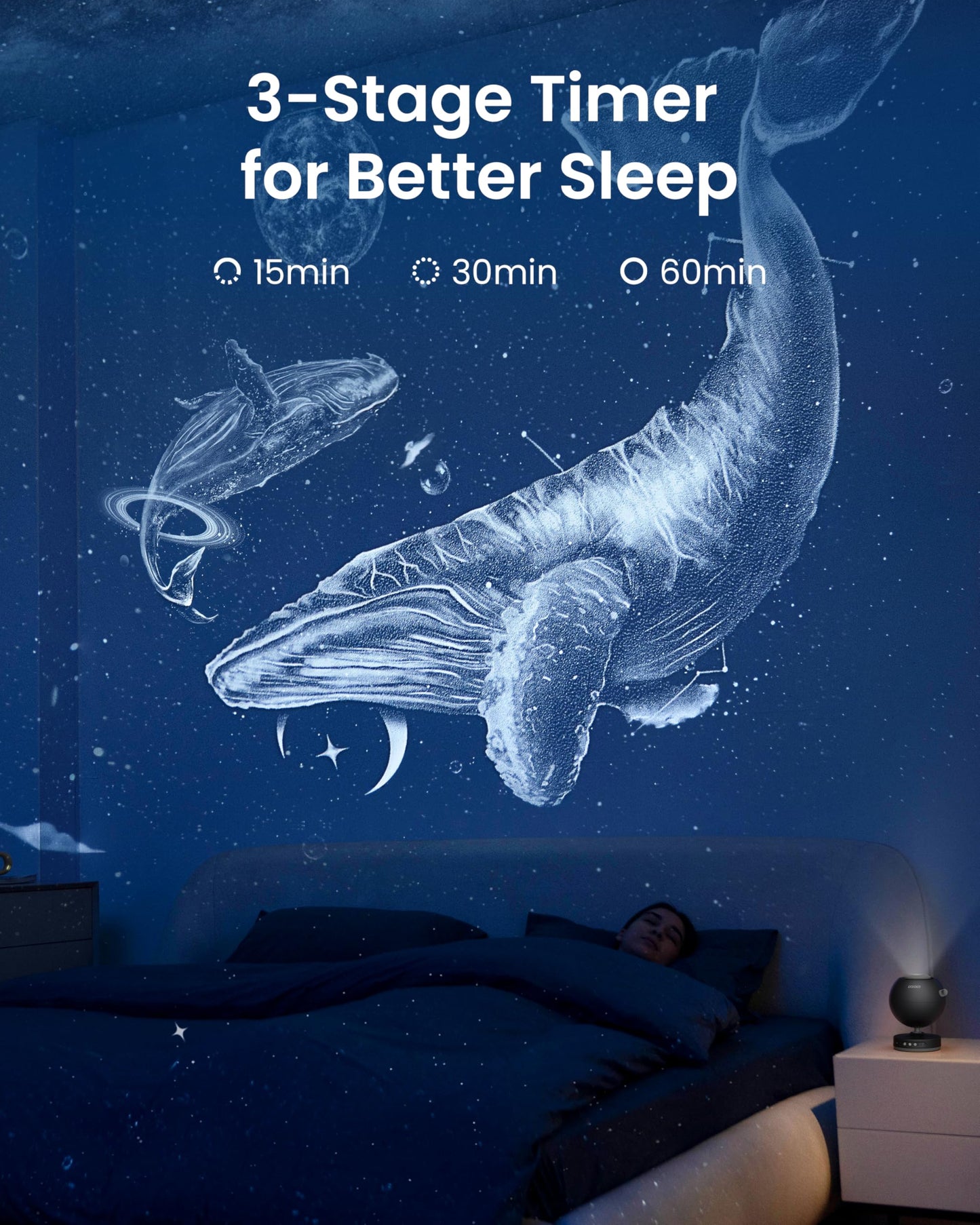 POCOCO Galaxy Projector, Star Projector Night Light, Home Planetarium for Children and Adults; in Bedrooms, Interiors; for Decoration, Sleep Aid and Relaxation - with 2 Discs