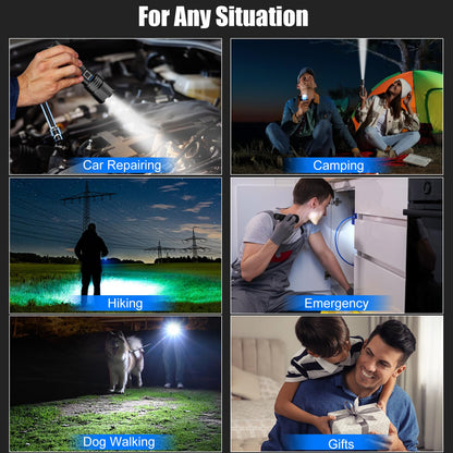 Goreit Flashlight High Lumens Rechargeable, 2000 Lumen Led Flashlights XHP70.2 USB Super Bright Flash Light Battery Powered, Powerful Handheld Flashlights for Emergencies Camping, IP67 Waterproof