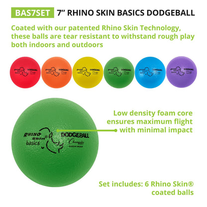 Champion Sports BAS7SET Rhino Skin Basic Dodgeball Set, 7 Inch