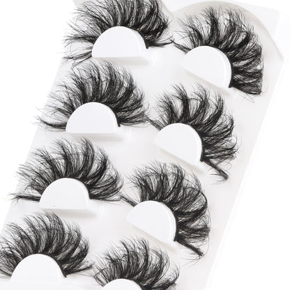 Losha 25mm Lashes Big Fluffy False Eyelashes 3D Dramatic Long Volume Faux Mink Lashes Pack 4 Pairs
