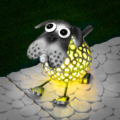 GloBrite Colour Changing LED Garden Metal Scroll Solar Light - Ornament Decoration Patio Light (Dog)
