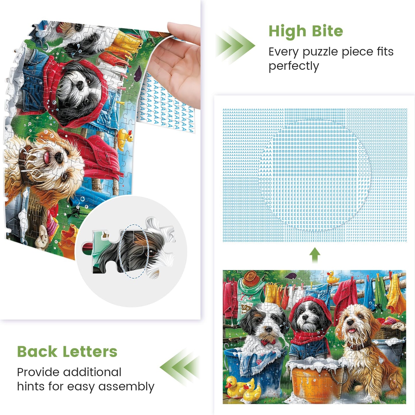 300 Piece Puzzles for Adults,Cute Dogs Jigsaw Puzzle for Adults Kids Seniors,Recycled Cardboard Dogs Large Piece Puzzle 300 Piece,Family Activity Great Gift for Family Friends 20.5 * 15 in