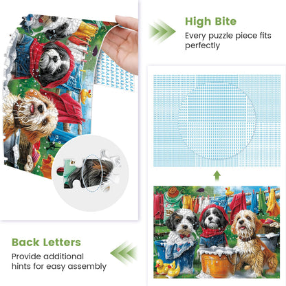 300 Piece Puzzles for Adults,Cute Dogs Jigsaw Puzzle for Adults Kids Seniors,Recycled Cardboard Dogs Large Piece Puzzle 300 Piece,Family Activity Great Gift for Family Friends 20.5 * 15 in