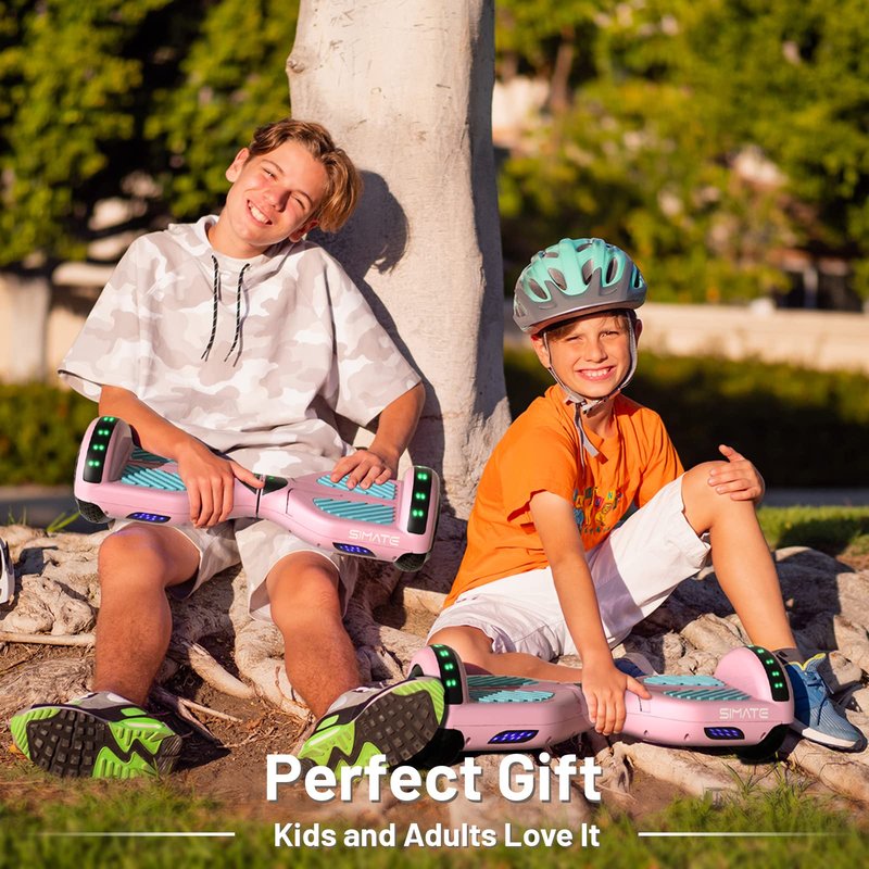 SIMATE Hoverboard, Bluetooth All Terrain Hover Boards with LED Lights and APP Control, Gifts for Kids Adults Girls Boys, for All Ages