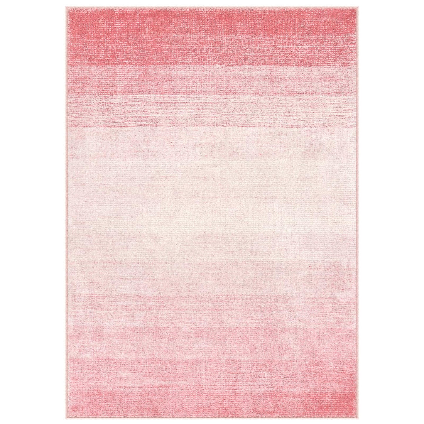 Wonnitar Washable Light Pink Rug, 5x7 Modern Ombre Rugs for Living Room, Non-Slip Abstract Area Rug for Bedroom Girls, Non-Shedding Soft Large Throw Carpet for Bathroom (Pink, 5'x7')