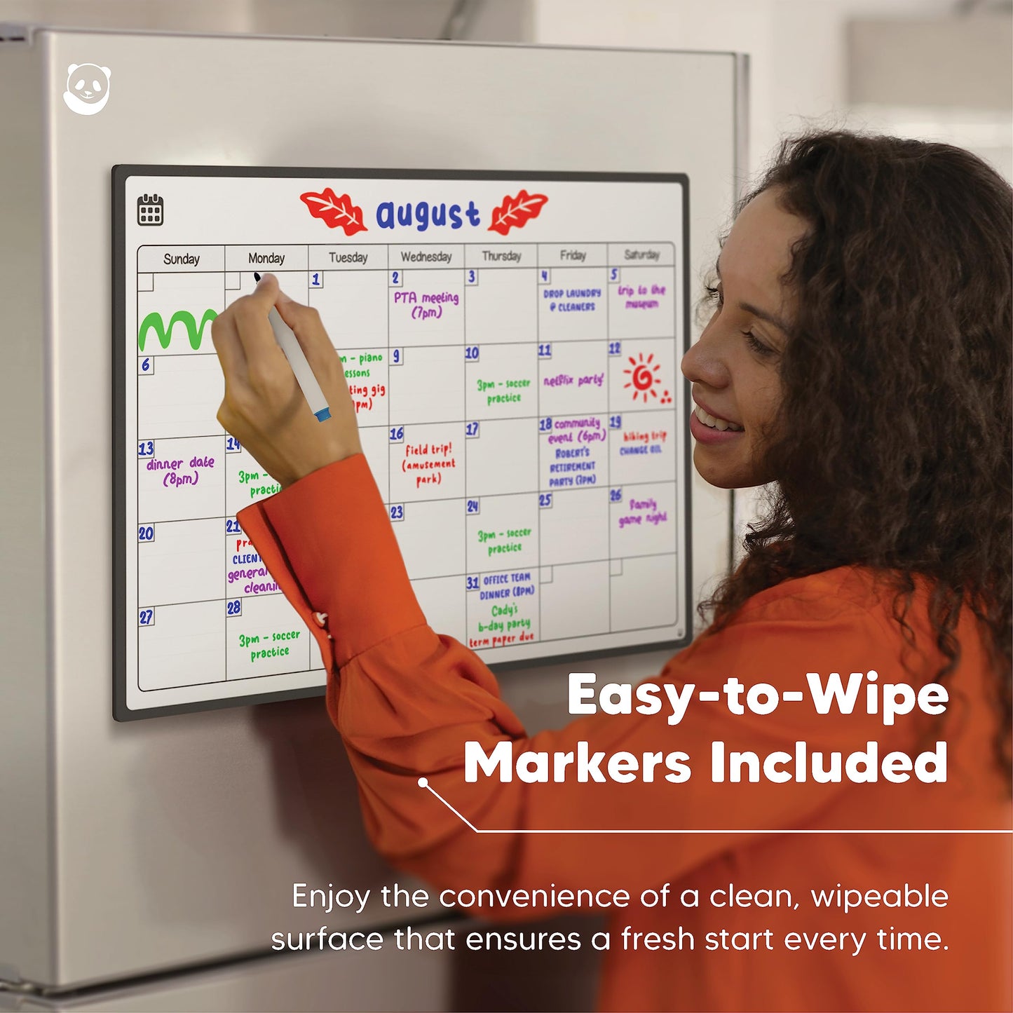 Magnetic Fridge Whiteboard Calendar by Smart Panda - Perfect Month Planner, Memo or Event Reminder for Adults and Children - Notice Board - Monthly