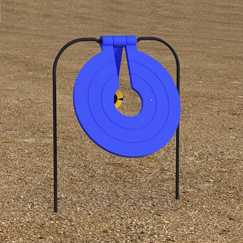 Atflbox Two in One Self-Healing Resetting Target, 8 Inch Gong High Caliber Spinner Target, Shooting Targets for Rifle, Pistol, Airgun, Handgun (Blue)