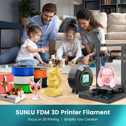 SUNLU PLA 3D Printer Filament, Neatly Wound PLA Filament 1.75mm, Dimensional Accuracy +/- 0.02mm, 1KG Spool 2.2lbs. (Black)