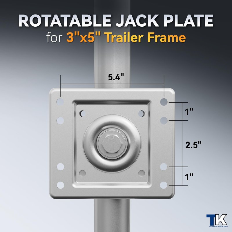 TOWKING Upgraded Spoke Wheel Trailer Jack, 10" Vertical Movement, 1500 lbs, for RV, Boat, Trailer and More, Black, Silver