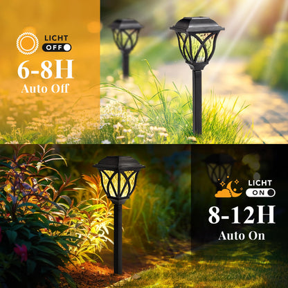 GIGALUMI Solar Lights Outdoor Waterproof, 6 Pack LED Solar Garden Lights, Outdoor Decorations, Garden Decor for Yard, Patio, Landscape, Planter, Walkway (Warm White)