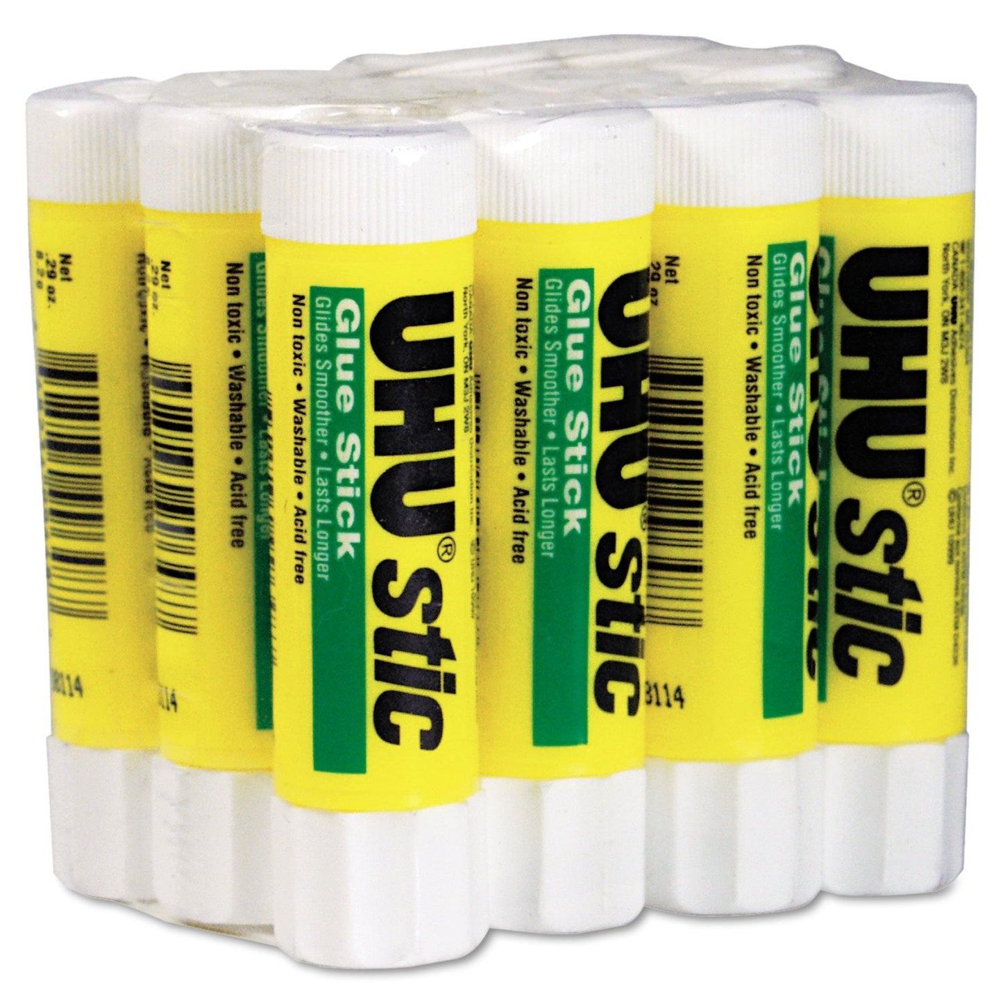 UHU Stic Permanent Clear Application Glue Stick, 8.2 g, .29 oz, 12/Pack