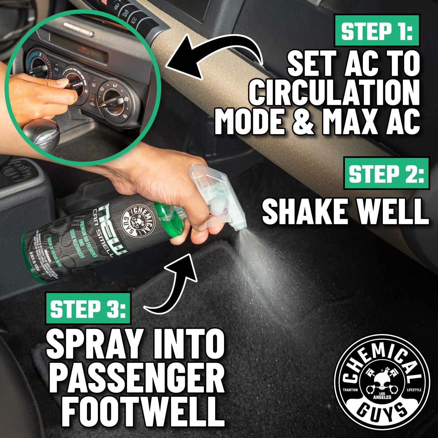 Chemical Guys AIR_101_32 New Car Smell Premium Air Freshener and Odor Eliminator, Long-Lasting Scent, Great for Cars, Trucks, SUVs, RVs & More, Extra Large 32 fl oz