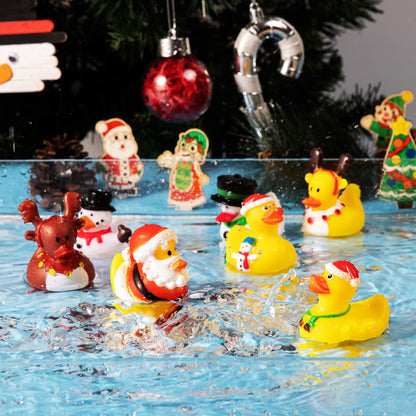 JOYIN 2025 Christmas Advent Calendar Ducks, 24 Days Christmas Countdown Rubber Ducks for Boys Girls Toddlers Kids, Xmas Party Favor Gifts, Rubber Ducky Bath Toys, Kids Xmas Fun Gifts