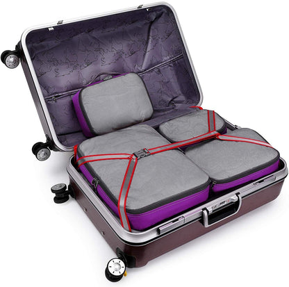 G4Free 3pcs/4pcs/6pcs/7pcs/9pcs Packing Cubes Suitcase Organiser Packing Bags Luggage Organiser Value Set for Travel Home Storage ((1S+2M+2L+1XL)-6PC, Purple)