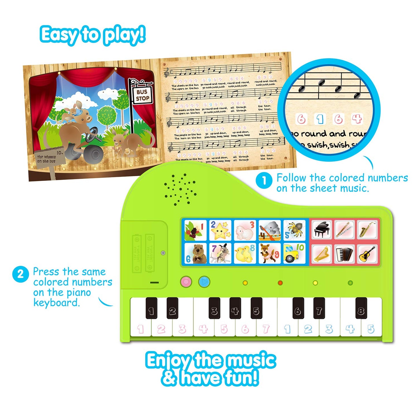 BEST LEARNING My First Piano Book - Educational Musical Toy for Toddlers Kids Ages 3-5 Years - Ideal 3, 4 Year Old Boy or Girl Birthday Present