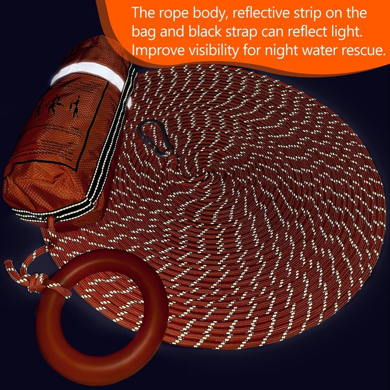 Water Rescue Throw Bag - Emergency Rescue Rope for Kayaking & Boating | 50/70/98FT Length, 2000lbs Strength