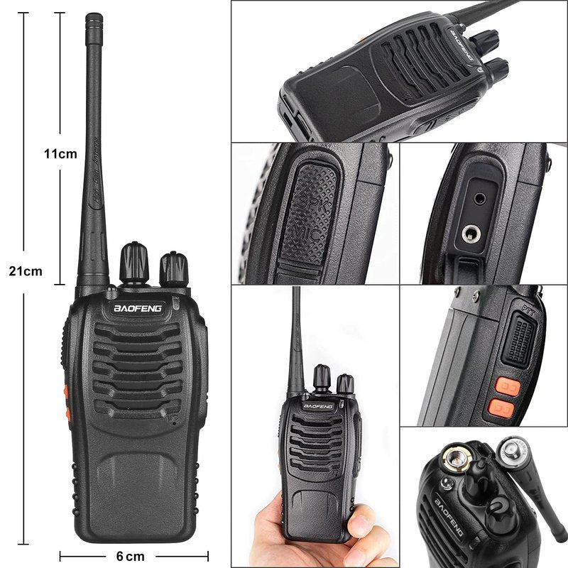 Baofeng Walkie Talkies bf-888s Long Range Two-Way Radios for Adults Rechargeable Handheld Interphone Professional UHF Communicator 3Pcs(2boxes) Walky Talky Set with Earpiece,Li-ion Battery and Charger