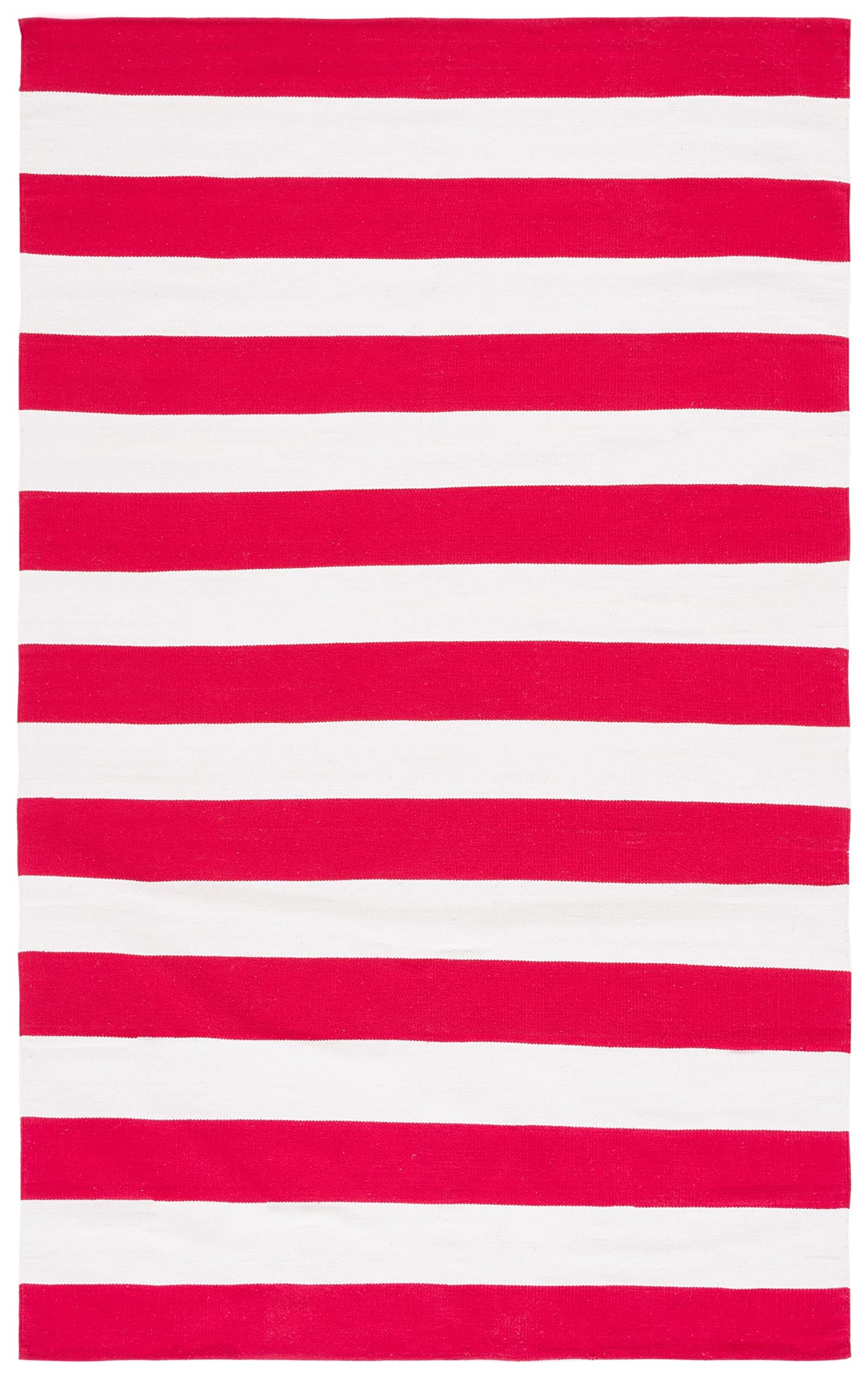 SAFAVIEH Montauk Collection Area Rug - 4' x 6', Red & Ivory, Handmade Flatweave Cotton, Woven Texture, Farmhouse Stripe Pattern, Ideal for Living Room, Bedroom, Dining Space (MTK712B)