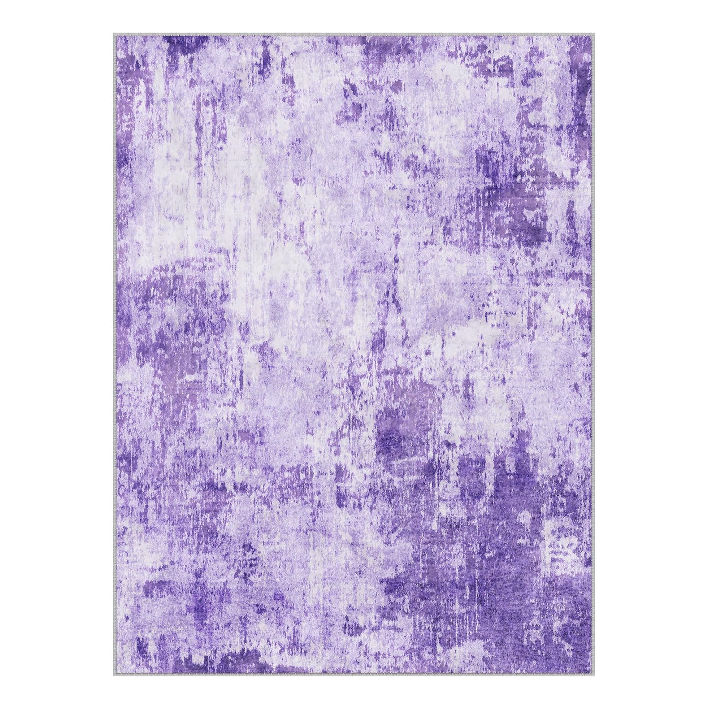 RELEANY Washable Area Rugs 5'x7' Non-Slip Modern Abstract Soft for Living Room Entryway Bedroom Kitchen, Print Pattern, Purple Gray Pink White
