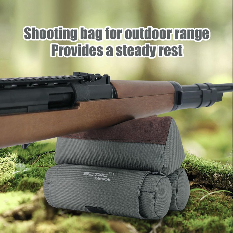 BZTAC Tactical Shooting Rest Bag Durable 600D Oxford Water Resistance with Soft Double Layer Cowhide Leather, Rifle Support Sand Bag Stand Holders for Shooting, Range, Outdoor and Hunting - Unfilled