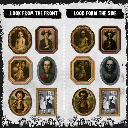 Garma Halloween Decorations Indoor, 3D Changing Face Moving Portrait Pictures Frames for Scary Halloween Haunted Mansion House Decor Wall Decoration- 6 Pack