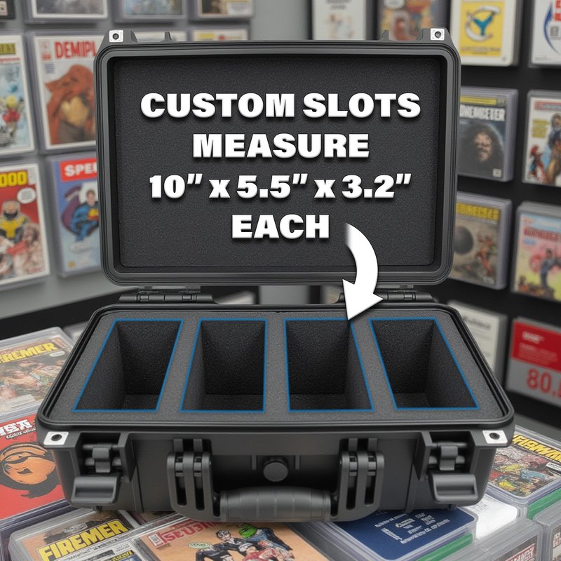 CASEMATIX Graded Card Case Compatible with 130+ BGS PSA Graded Sports Trading Cards, Waterproof Graded Slab Card Box with Precision Cut Graded Card Storage Box Foam Dividers