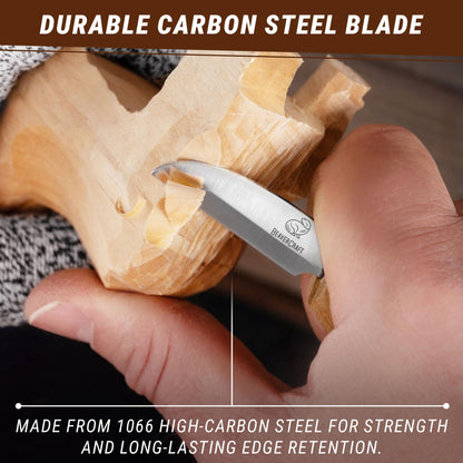 BeaverCraft Whittling Knife C2 6.5" - Wood Chip Carving Knife for General Purpose - Detail Whittling Knives Carbon Steel - Wood Carving Tools for Beginners