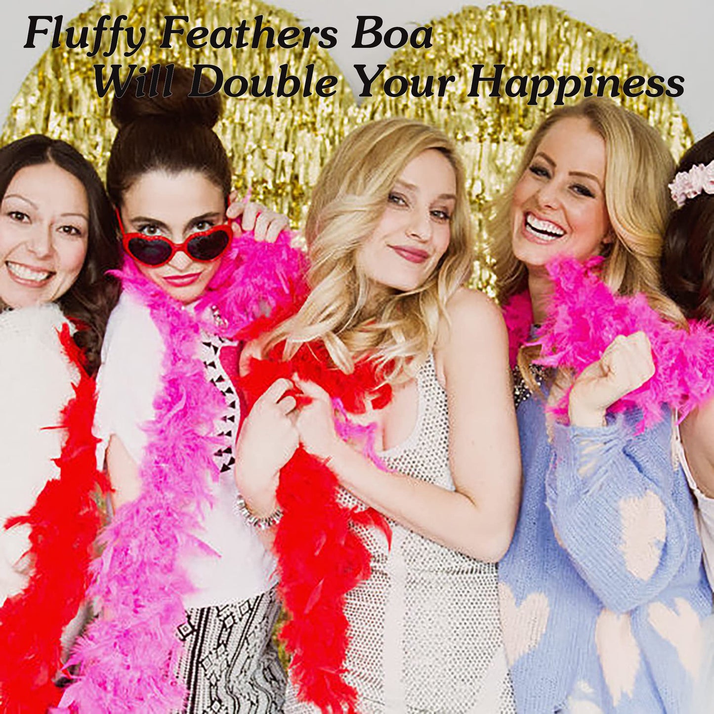 Larryhot 60g White Feather Boa - 2 Yards Turkey Boa Feathers for Party Bulk,Christmas,Wedding Centerpieces,Costume,Concert,Pet and Home Decoration (White)