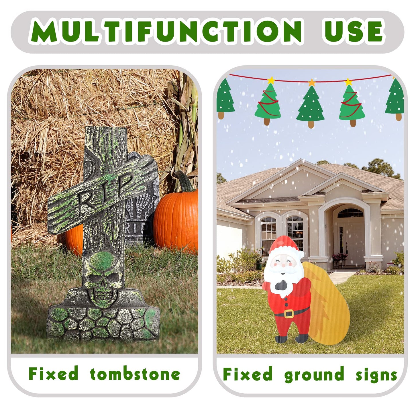 Pack of 24 Metal Halloween Tombstone Stakes Heavy Duty T-Shaped for Graveyard Styrofoam Decorations