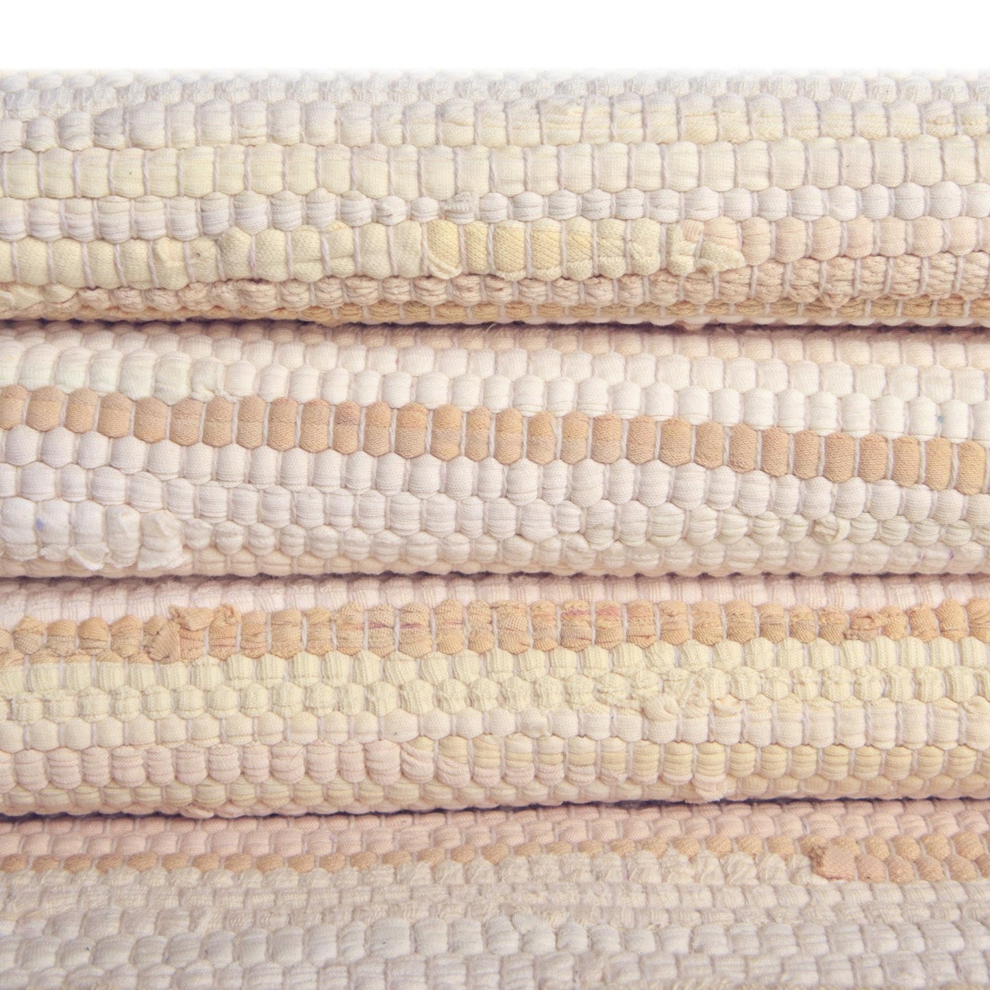Rugs.com Chindi Cotton Collection Rug – 4' x 6' Beige Flatweave Rug Perfect for Living Rooms, Large Dining Rooms, Open Floorplans