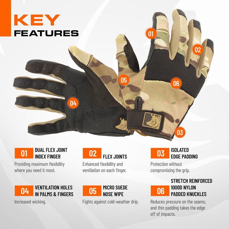 PIG FDT Alpha Full Dexterity Gloves for Shooting Sports, Touchscreen Compatible, Breathable, 1 Pair, Multicam, Large