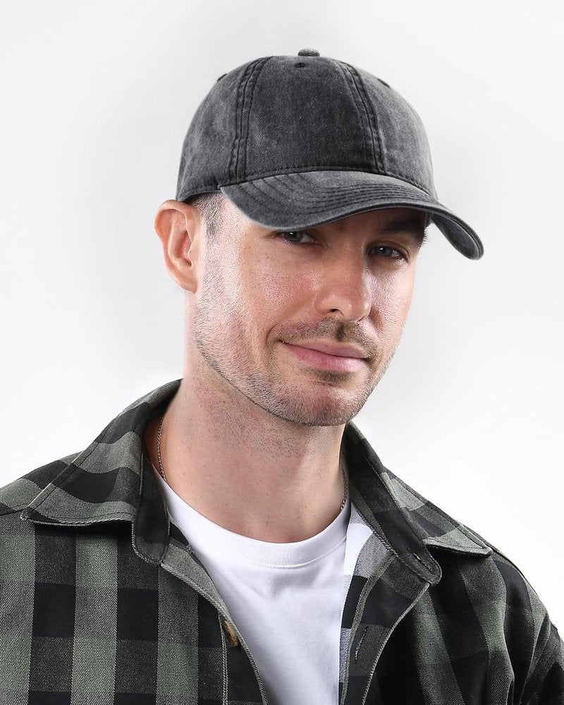 FURTALK Vintage Washed Cotton Baseball Cap - Unisex Distressed Dad Hat | Adjustable Fit, 3 Packs