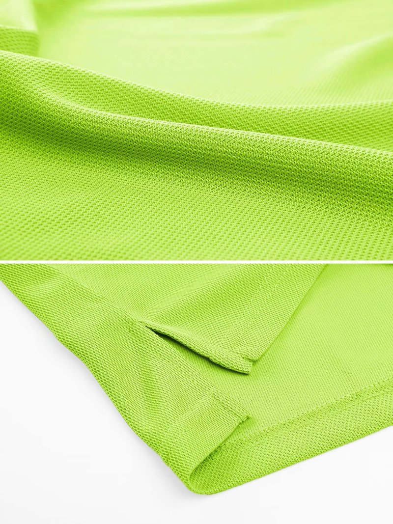 MAGCOMSEN Polo Shirts for Men Dry Fit Golf Shirts Quick Dry Work Polo Shirts Summer Shirts Fluorescent Green S