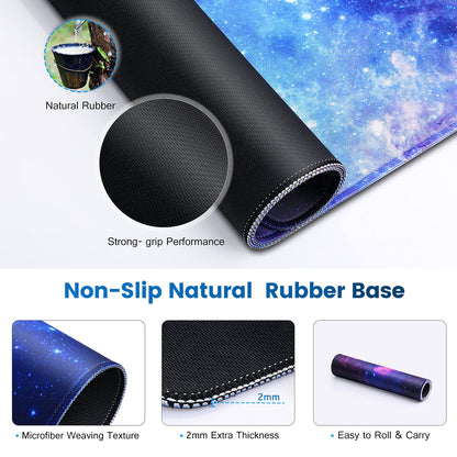 Gaming Mouse Pad, Large Mouse Pad XL 31. 5x11.8in, Big Extended Computer Keyboard Mouse Mat Desk Pad for Laptop with Stitched Edges, Waterproof Mousepad for Gamer Home&Office