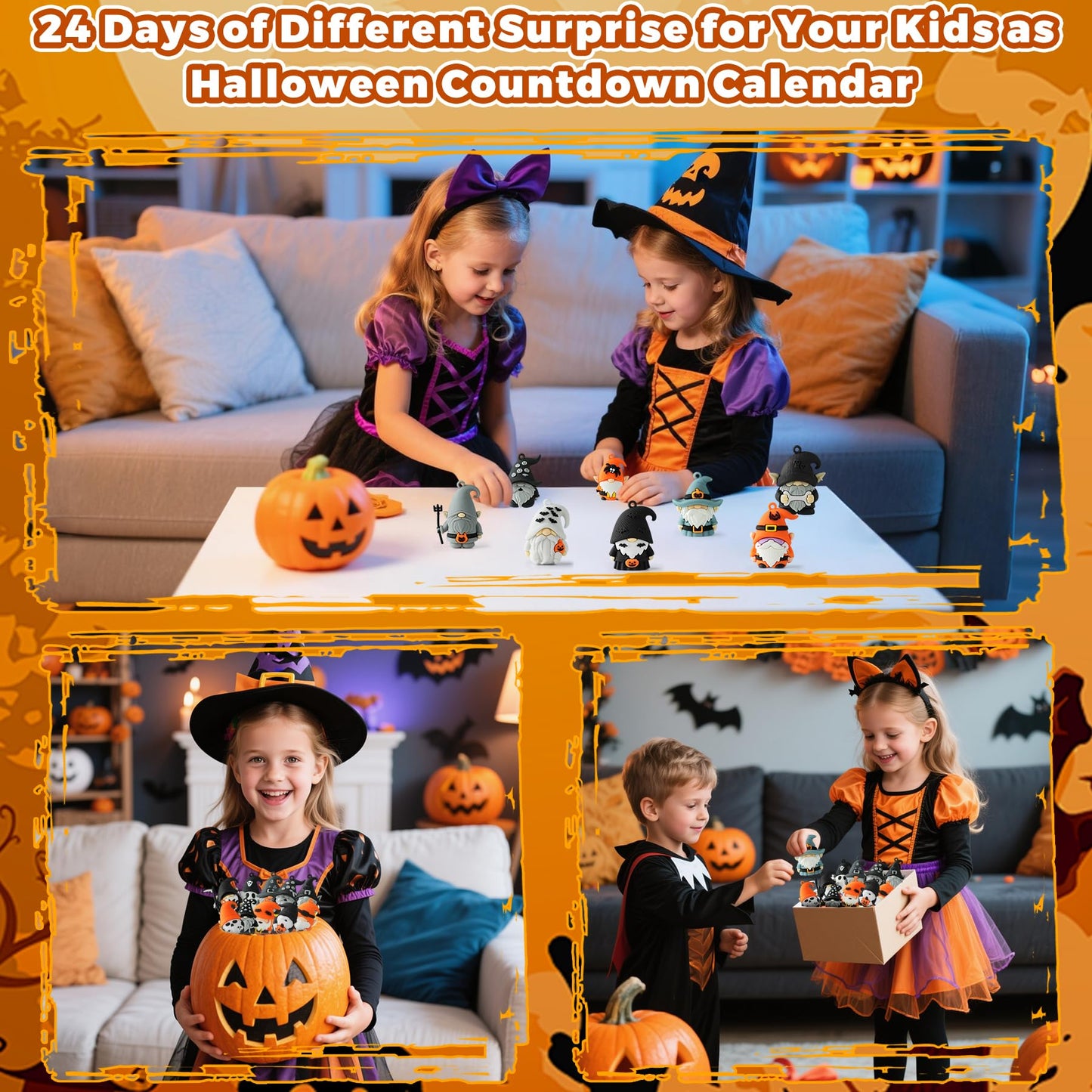 Gnome Advent Calendar 2025,Halloween Countdown Advent Calendar,Advent Calendar,with 24 Gnome Collectible Figures,Halloween Advent Calendars Gift kids Teen Adults