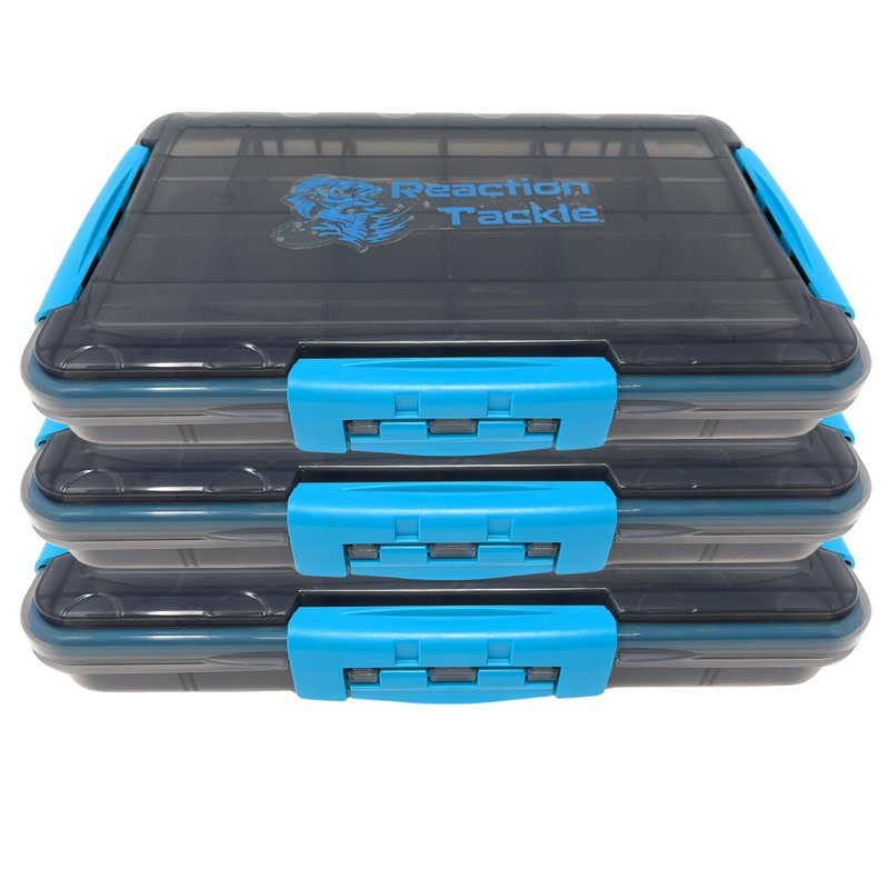 Reaction Tackle Ultimate Water-Resistant Tackle Box Trays with Removable Dividers - Organization and Storage Solution- 3-Pack Kit of 3-Clip Trays - 3700 3-pack