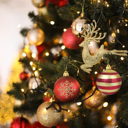 50pcs Christmas Balls 4cm / 1.6" Christmas Tree Hanging Ornaments Xmas Ball Decoration for Xmas Tree Wreath Garland, Red and Gold