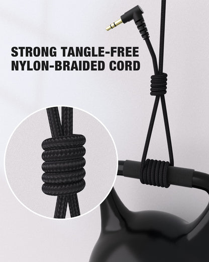 ELECDER i45 On-Ear Headphones with Microphone, Foldable Stereo Bass, 1.5M No-Tangle Cord, 3.5MM Jack, Portable Wired Headphones for School, Kids, Teens, Smartphones, Tablet, Travel - Black