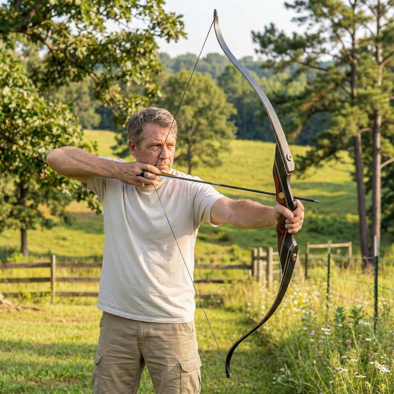 Recurve Bow and Arrow Set - 60'' Wooden Takedown Bow for Adults & Youth | Right Hand, 30/40/50lbs Options