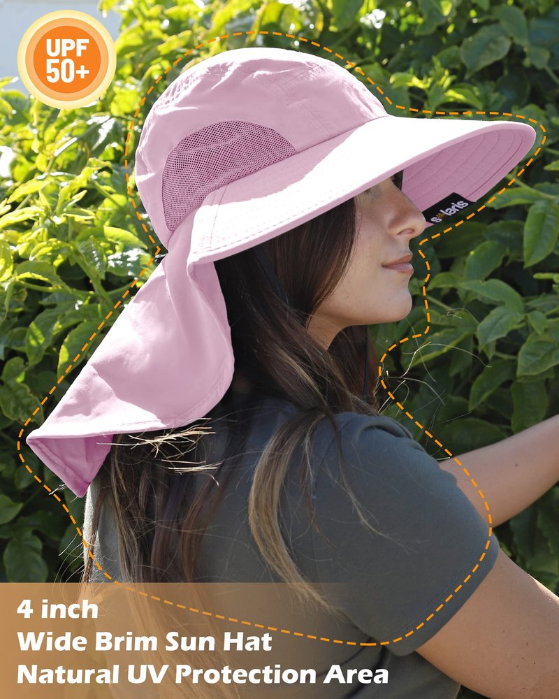 Tirrinia Chic & UV Protection with Women's Sun Hats, Wide Brim with Neck Flap, Perfect for Outdoor Adventures