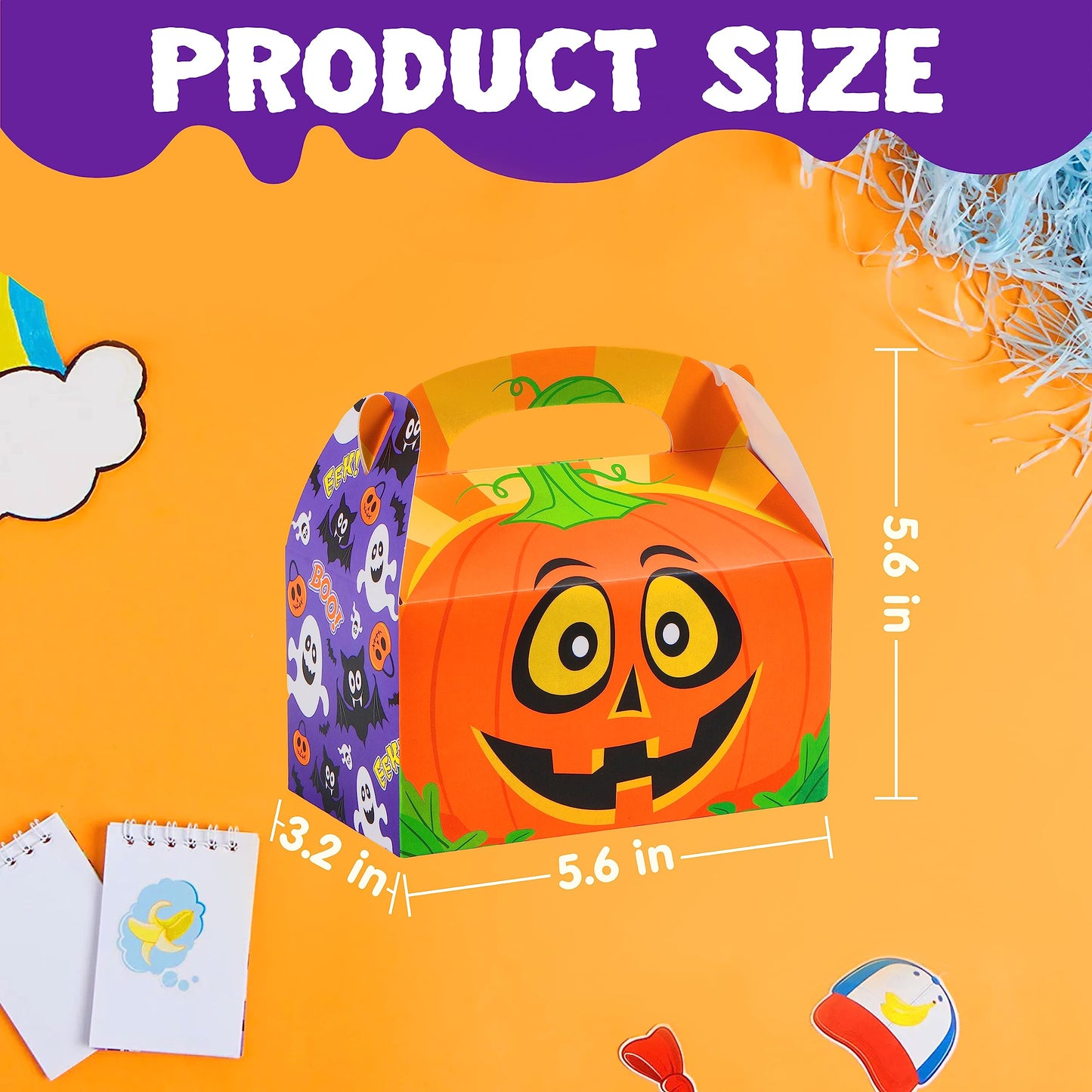 JOYIN 36 PCS Halloween Treat Boxes Candy Boxes Trick or Treat Cardboard Cookies Goodie Bags for Kids Halloween Party Favor Supplies, Classroom Exchange Goody Bags, Holiday Pastries, Cupcakes