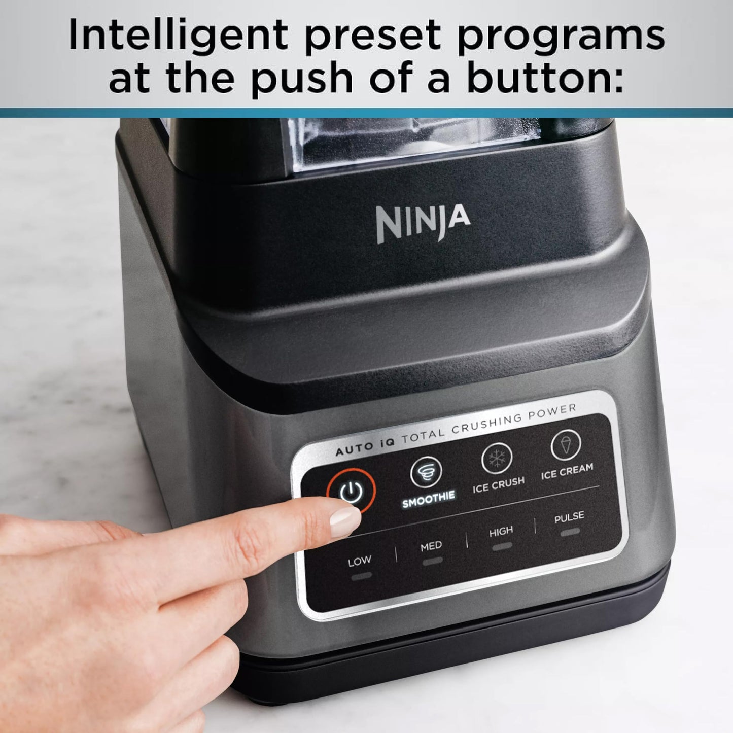 Ninja BL660 Professional Compact Smoothie & Food Processing Blender, 1100-Watts, 3 Functions -for Frozen Drinks, Smoothies, Sauces, & More, 72-oz.* Pitcher, (2) 16-oz. To-Go Cups & Spout Lids, Gray