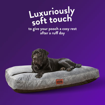 Slumberdown Extra Large Dog Bed Zipped Removable & Washable Replacement/Spare Cover For Large/XL/XXL Pet Beds, Soft Touch Microfleece Velour Cover with Anti Slip Bottom, Grey (L 90cm x W 120cm)