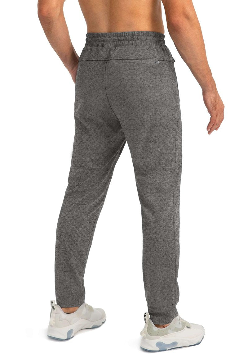 G Gradual Men's Sweatpants with Zipper Pockets Tapered Joggers for Men Athletic Pants for Workout, Jogging, Running (Heathered Brown Light, 3X-Large)