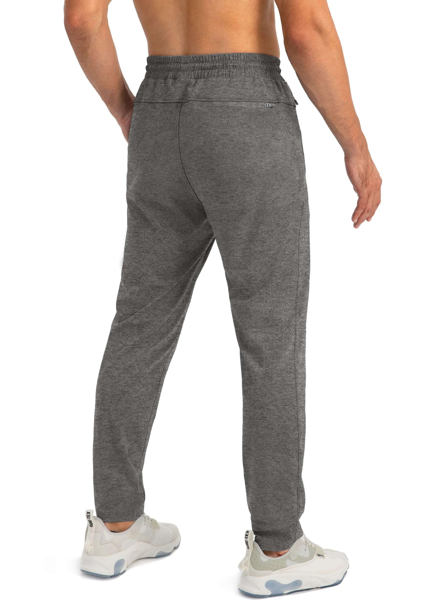 G Gradual Men's Sweatpants with Zipper Pockets Tapered Joggers for Men Athletic Pants for Workout, Jogging, Running (Heathered Brown Light, Medium)