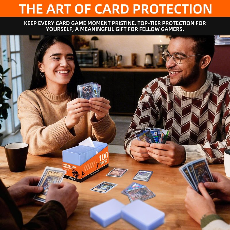 LOVFEN 400 Hard Plastic Card Sleeves – 200 Toploads & 200 Penny Sleeves, 35PT Baseball Card Protectors with Bend-Resistant, Rip-Proof Edges for TCG, Sports, Football & Collectible Cards