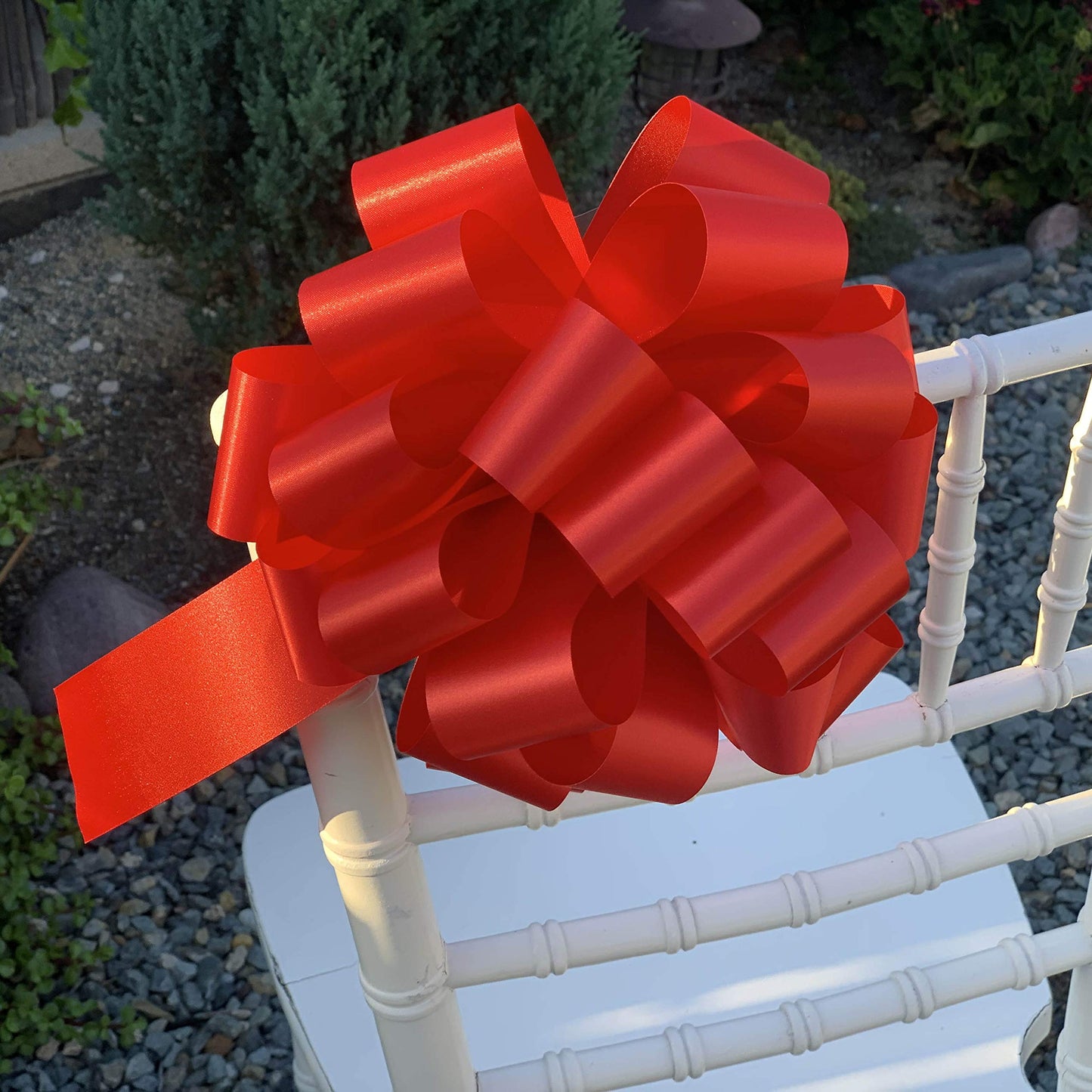 Large Red Ribbon Pull Bows - 9" Wide, Set of 6, Christmas, Wrapping, Wreath, Fundraiser, Decoration, Office, Big Gift Bows, Gift Basket, Valentine's Day, President's Day, Memorial Day. 4th ofJuly
