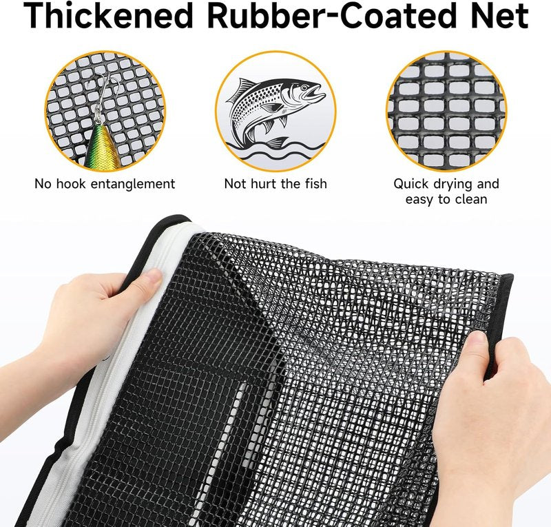 Floating Fishing Basket - Collapsible Net Cage for Live Fish | Rubber Coated, 24L/40L/59L, Black/Grey