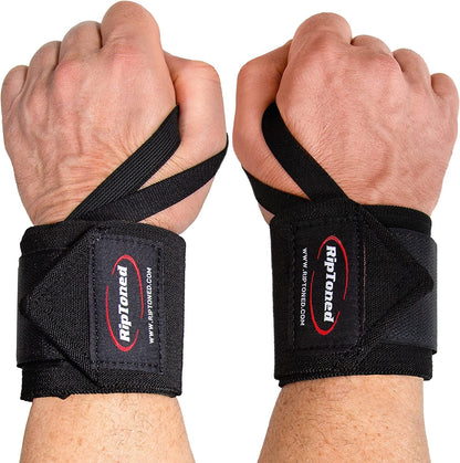 Rip Toned 18” Wrist Wraps - USPA Endorsed Wrist Straps for Weightlifting - Quality Wrist Support - Adjustable, Durable, Machine Washable - Gym Wraps for Powerlifting - for Men & Women