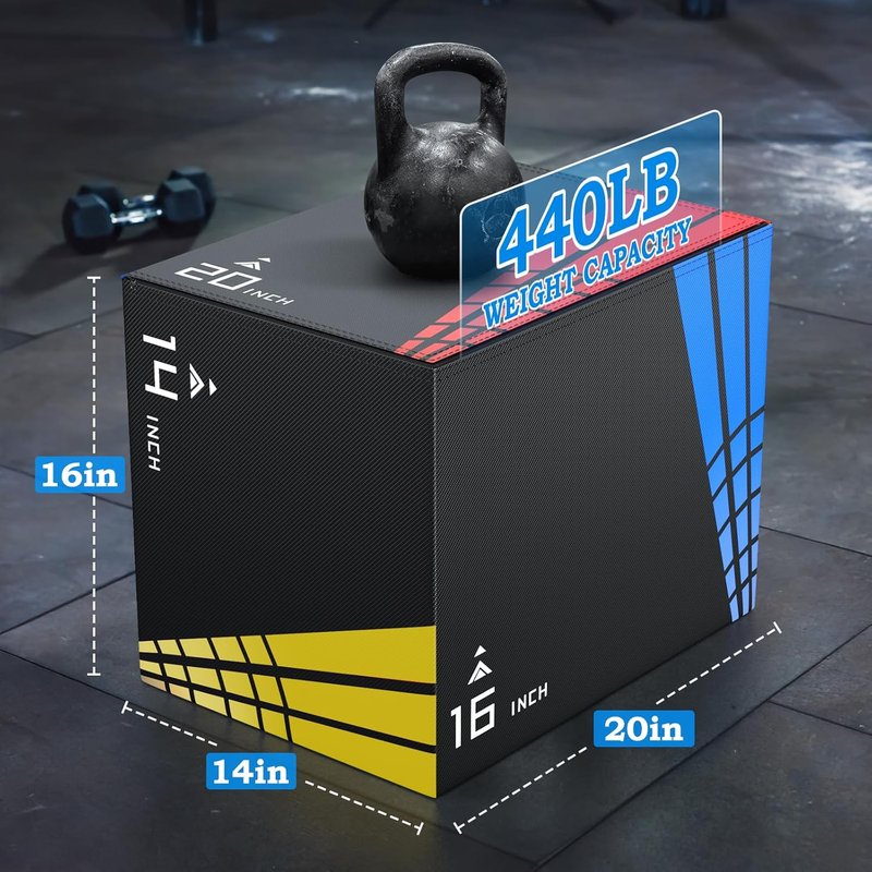 XDDIAS Foam Plyometric Box - 3-in-1 Soft Jump Box | 440LB Capacity, Medium & Large Sizes for Home Gym Training